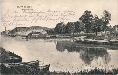 Ansichtskarte Berry-au-Bac Kanal, Fabrik - Steinbrüche 1915 