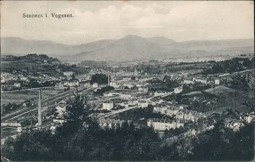 Ansichtskarte Sens (Vogesen) Senones Panorama-Ansicht, Fabrikanlage  1912