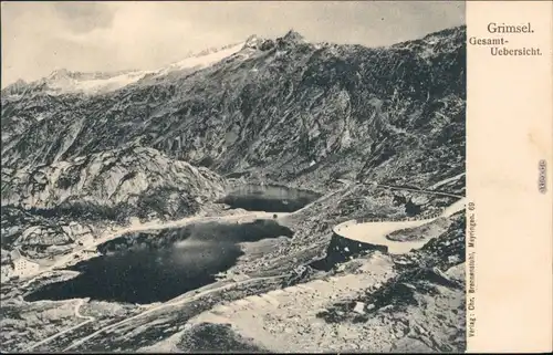 Ansichtskarte Gletsch Grimsel (Grimselpass) mit Totensee 1909