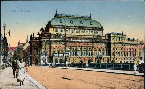 Prag Praha Böhmisches Nationaltheater (Prag/Praha) - Coloriert 1900