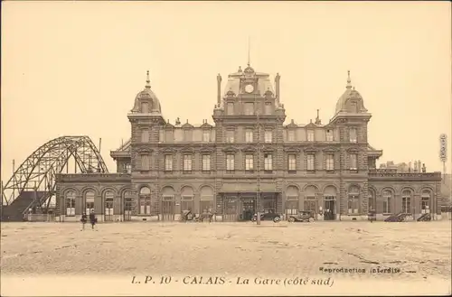 Ansichtskarte Calais La Gare (cote sud)/Bahnhof 1919 