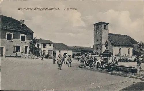 CPA Montreux-Château Soldaten auf dem Marktplatz 1915