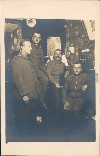 Ansichtskarte  Soldaten in Kaserne - Telefon 1915 