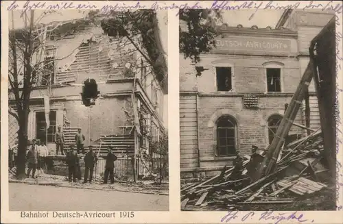 Ansichtskarte Avricourt (Moselle) Bahnhof Deutsch-Avricourt 1915 1916