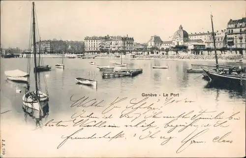 Ansichtskarte Genf Genève Hafen 1900