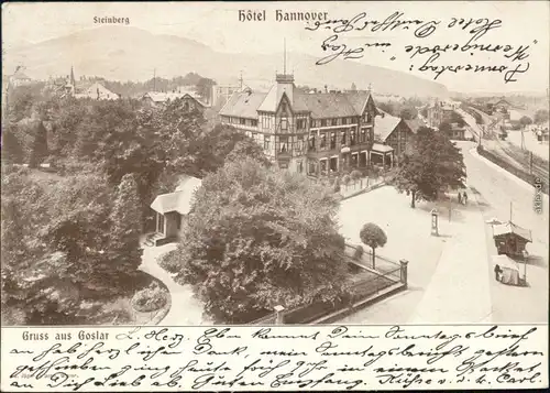 Ansichtskarte Goslar Steinberg - Hotel Hannover - Straße 1904 