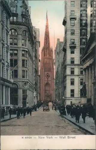 Ansichtskarte Manhattan-New York City Partie in der Wall Street 1904 