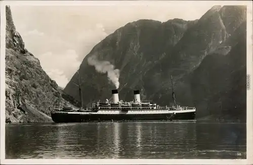 Ansichtskarte Norwegen Allgemein In den Fjorden Norwegens, Dampfer 1935