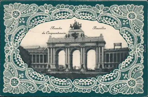 Etterbeek-Brüssel Bruxelles Parc du Cinquantenaire 1910 Prägekarte