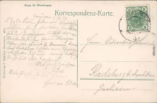 Mariaschein Graupen Bohosudov Krupka Unterer Platz,  Mückentürmchen, 1907