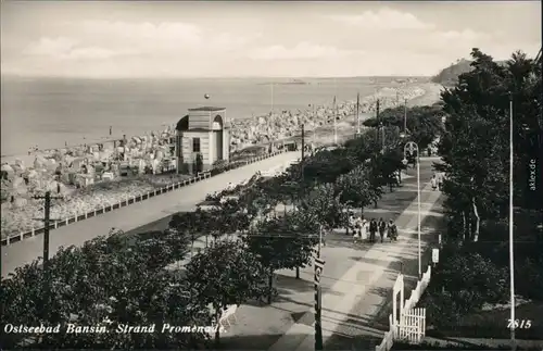 Ansichtskarte Bansin-Heringsdorf Usedom Strand und Promenade 1930