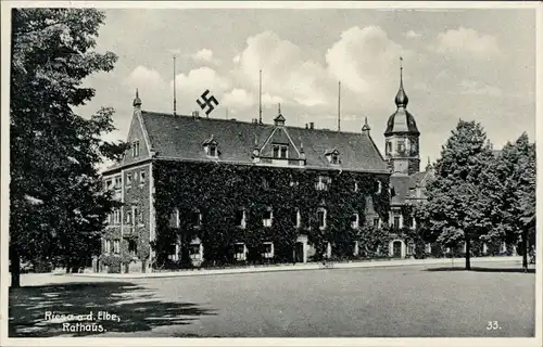 Ansichtskarte Riesa Rathaus 1932