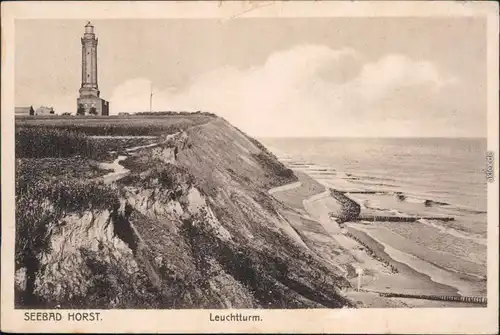 Ansichtskarte Horst (Pommern) Niechorze Leuchtturm 1925