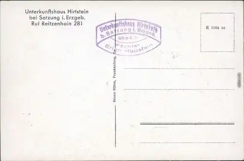 Satzung am Hirtstein-Marienberg im Erzgebirge Hirtstein mit Baude 1936