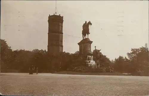 Privatfotokarte Duissern-Duisburg Kaiserberg - Denkmal, Aussichtsturm 1913