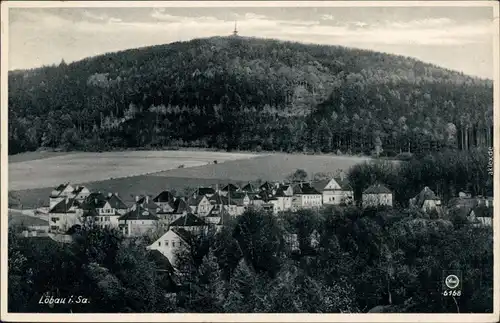 Ansichtskarte Löbau Partie an der Stadt mit Löbauer Berg 1938 