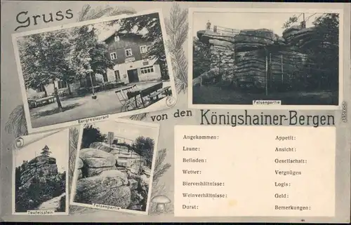 Königshain Königshainer Berge - Bergrestaurant, Teufelsstein, Felsenpartie 1933