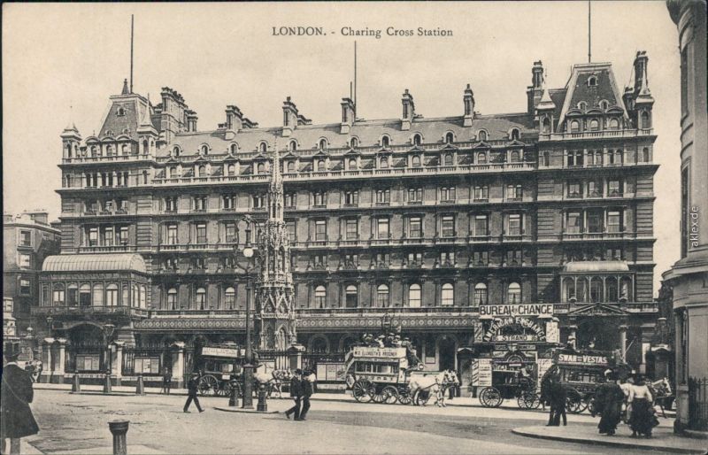 Charing Cross London Bahnhof London Charing Cross Nordseite 1914