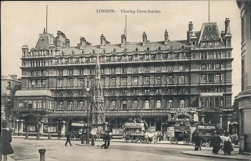 Charing Cross-London Bahnhof London Charing Cross - Nordseite 1914