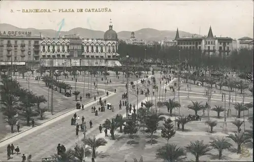 Ansichtskarte Barcelona Plaça de Catalunya 1908