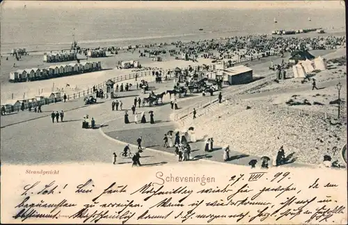 Scheveningen-Den Haag 's-Gravenhage  Strandpromenade mit vielen Besuchern 1899