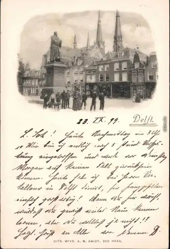 Ansichtskarte Delft Delft Marktplatz, Geschäfte - Gruppe 1899 