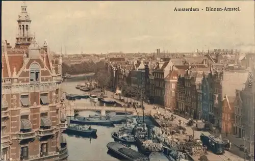 Ansichtskarte Amsterdam Amsterdam Haus, Dampfer - Binnen Amstel 1913 