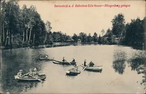 Ansichtskarte Edle Krone-Klingenberg (Sachsen) Serrenteich Restauration 1913 
