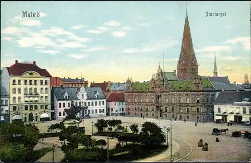 Ansichtskarte Malmö Stortorget 1912 