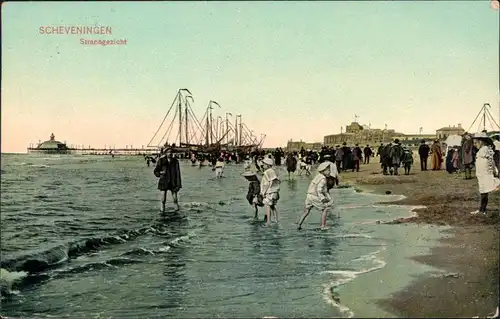 Scheveningen 's-Gravenhage Den Haag Strandleben, Promenade - Brücke 1908
