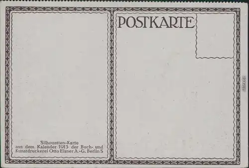 Ansichtskarte  Schattenschnitt, Tennis - Doppel signierte Künstlerkarte 1913