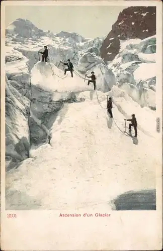 Lauterbrunnen Aufstieg eines Geltscher Ascension un Glacie Eiger 1914