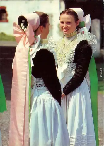 Ansichtskarte  Sorbische Trachten - katholische Brautjungfern xxxx 1982