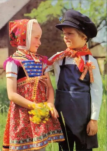 Ansichtskarte Schleife Sorbische Trachten - Kinder aus dem Ort 1980