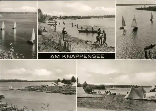 Ansichtskarte Groß Särchen-Lohsa Łaz Segelboote, Strand, Campingplatz 1974