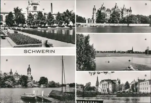 Schwerin Pfaffenteich, Schloß, Innerer Ziegelsee, Staatstheater g1983