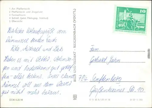 Schwerin Pfaffenteich - Ziegelsee, Fernsehturm, Schloß, Übersicht 1978