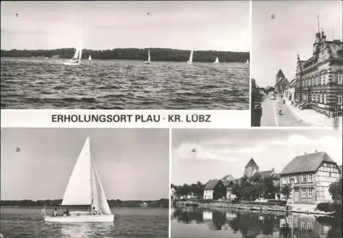 Ansichtskarte Plau (am See) Plauer See, Marktplatz, Strandstraße 1984