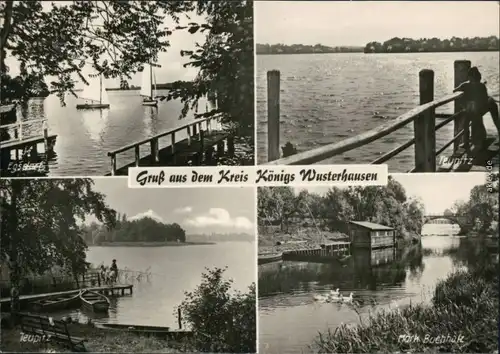 Egsdorf-Teupitz Egsdorf - See mit Segelbooten, Teupitz - See - Bootssteg   1970