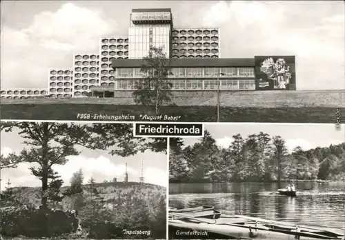 Friedrichroda FDGB-Erholungsheim August Bebel, Inselberg, Gondelteich 1982
