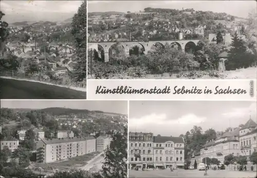 Ansichtskarte Sebnitz Überblick, Viadukt, Neubaugebiet, Marktplatz 1977