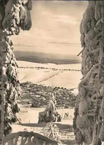 Ansichtskarte Oberwiesenthal Panorama-Ansicht vom Fichtelberg im Winter 1967