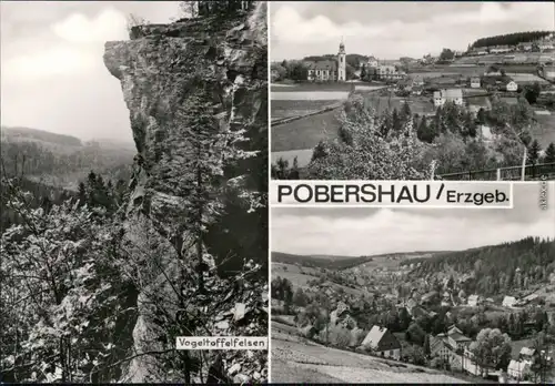 Pobershau-Marienberg im Erzgebirge Vogeltoffelfelsen, Panorama-Ansichten 1975