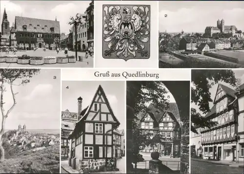 Quedlinburg Rathaus, Schloss, Teilansicht, Finkenherd,  in d. Marktstraße 1982