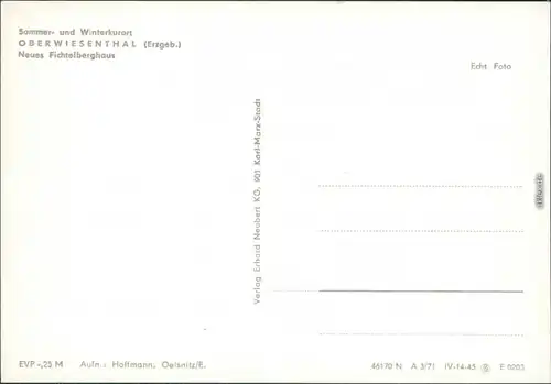 Ansichtskarte Oberwiesenthal Fichtelberghaus und Wetterwarte 1971