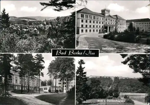 Ansichtskarte Bad Berka Zentralklinik, Blick vom Dombachsgrund 1982