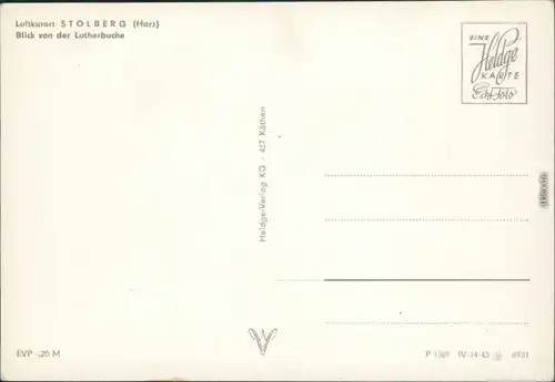 Ansichtskarte Stolberg (Harz) Panorama-Ansicht - Blick von der Lutherbuch 1969