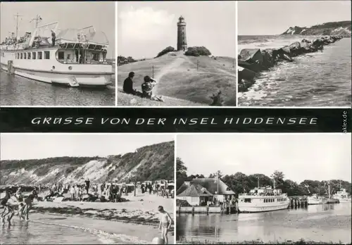 Hiddensee Hiddensjö, Hiddensöe Dampfer (2), Leuchtturm, Wellenbrecher 1984