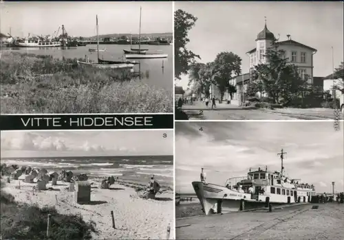 Vitte-Hiddensee Hiddensjö, Hiddensöe Hafen, FDGB-Erholungsheim  Strand 1984