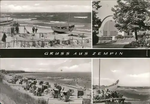 Zempin Strand mit Booten, Strandkörben und Freiluftkonzert 1980/0000